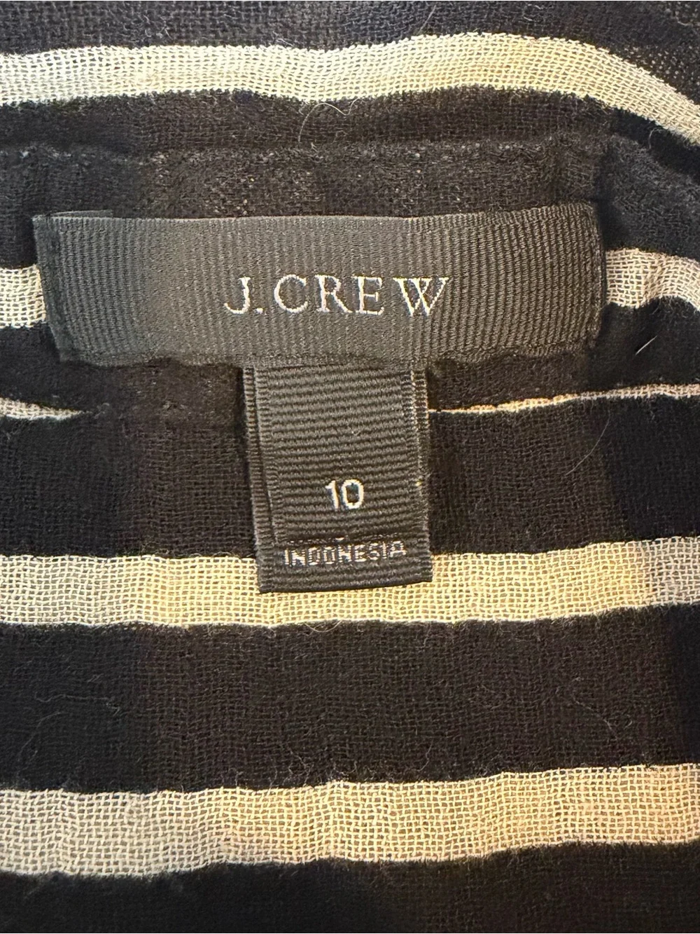Jcrew Striped Sleeveless Button-Up Top in Black and Cream